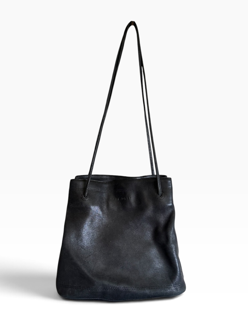 Vintage 90's Nine West Black Leather Shoulder Bag